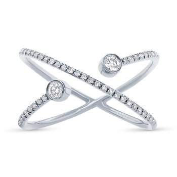 Kate 14k Yellow Gold 2 Diamond Orbital Pave 0.24cts Ring