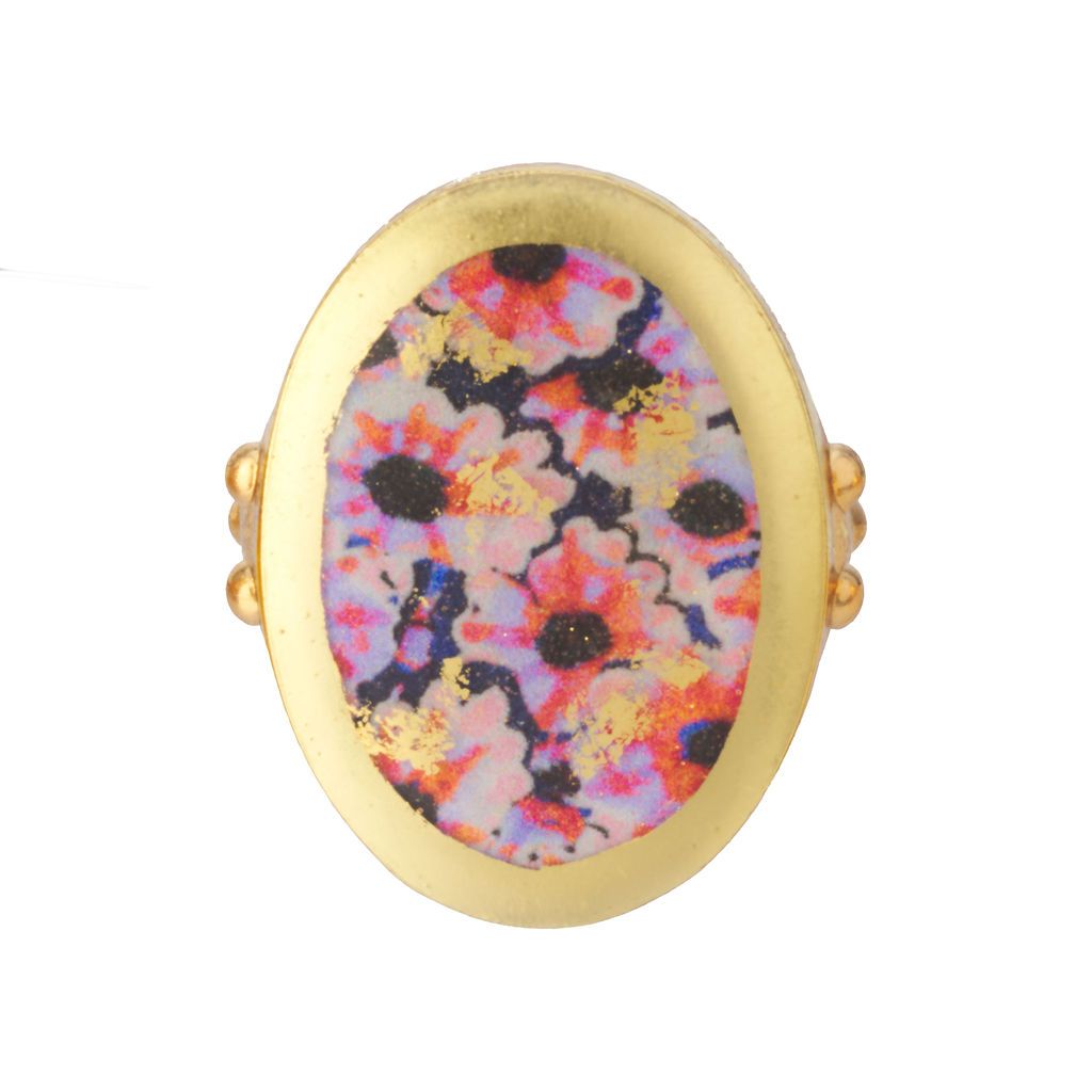 Pink Periwinkle Oval Ring