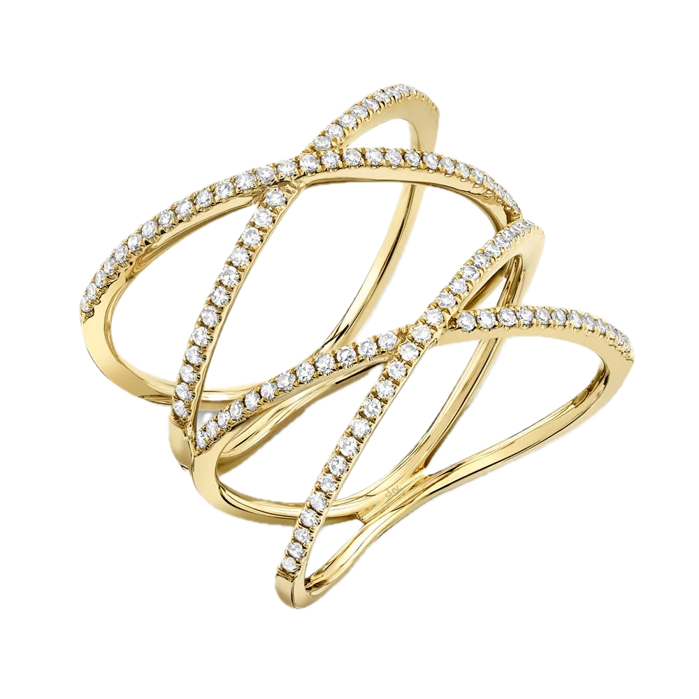 Shy Creation 14k Yellow Gold Diamond Ring
