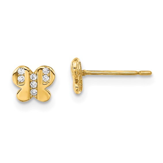 Butterfly Post Earrings with CZ