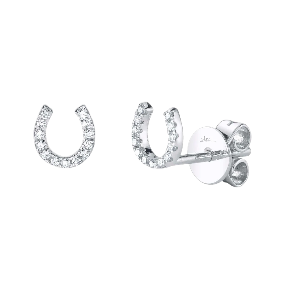 Diamond Horseshoe Stud Earring