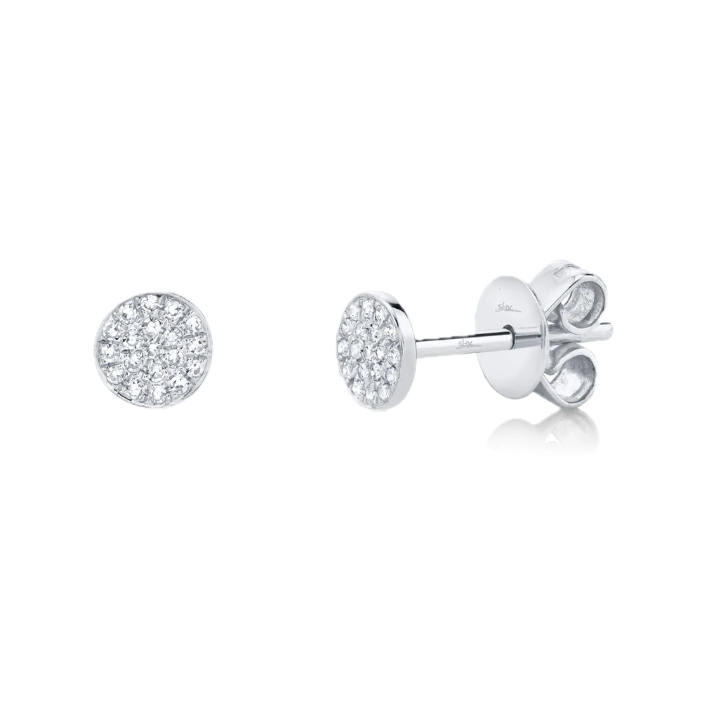Kate 14k White Gold Mini Pave 0.07cts Stud Earrings