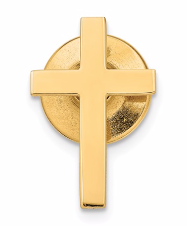 14k Yellow Gold Polished Cross Tie Tac