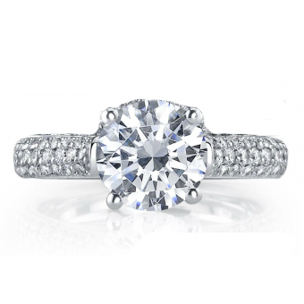 3 Row Diamond Pave Mounting W/54r Diamonds =0.41ct