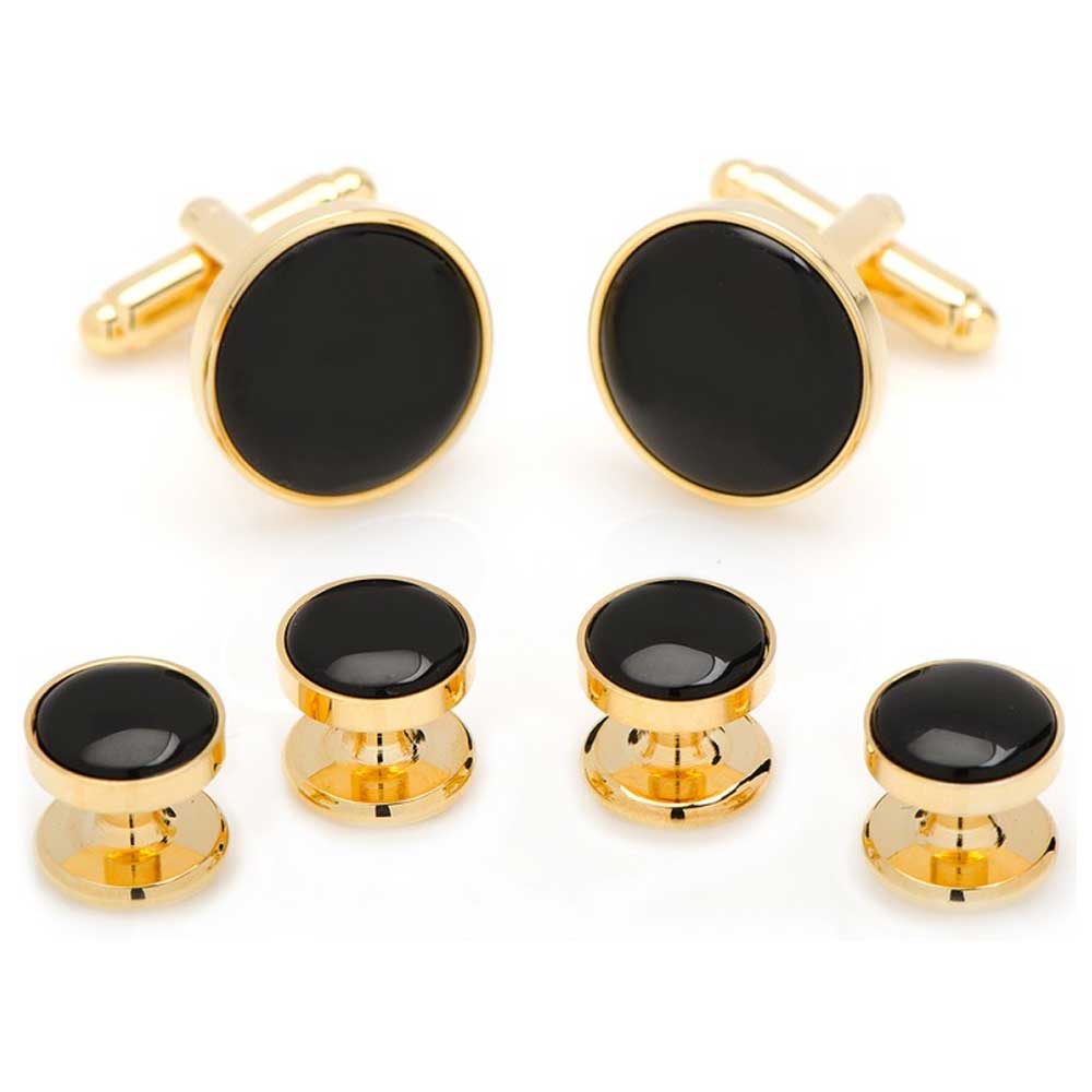 Gold & Onyx Stud Set