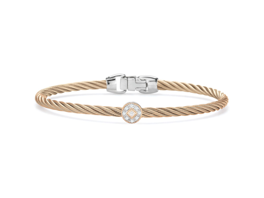 Carnation 1 Station 3m Cable Bracelet 18kt/Ss 0.05 Dtw