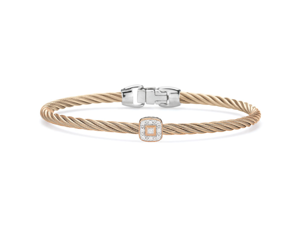 Carnation 1 Station 3m Cable Bracelet 18kt/Ss 0.05 Dtw