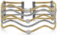 Yellow & Grey Cable Wave Bracelet with Diamonds