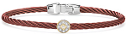 Burgundy 3mm Single Diamond Station Bracelet