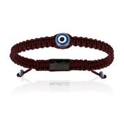 Double Bone Single Eye Black Ornaments Black Nylon Bracelet