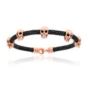 Double Bone Multi Skull Pink/Black Stingray Bracelet