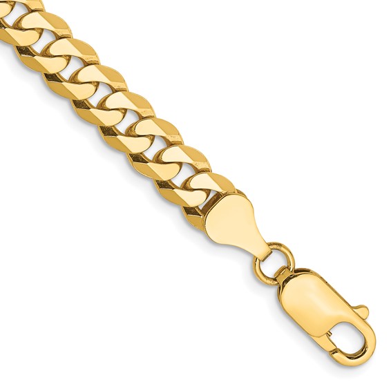 Flat Beveled Curb with Lobster Clasp Bracelet