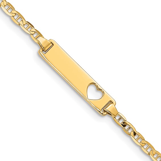 Baby Id Bracelet With Cutt Out Heart