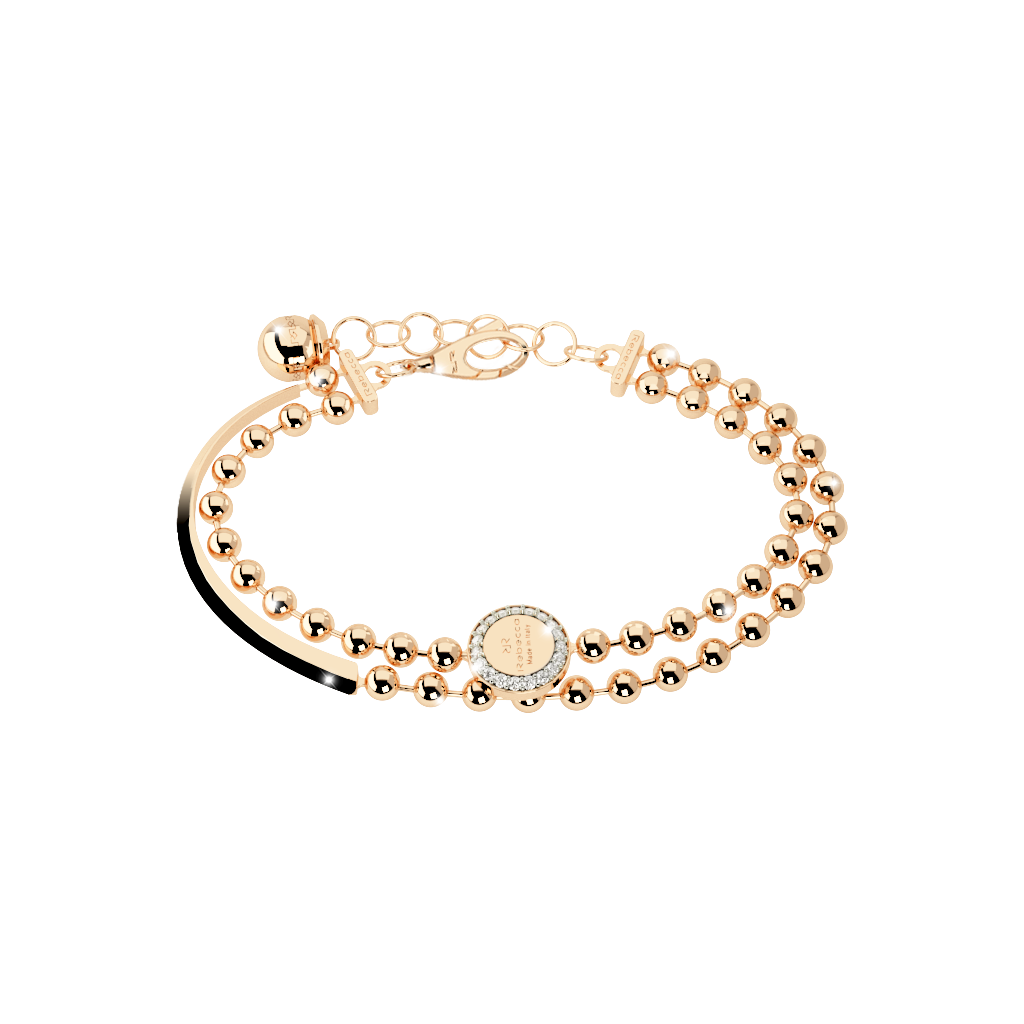 Rebecca Yellow Gold Plate Beaded Double Strand Bracelet