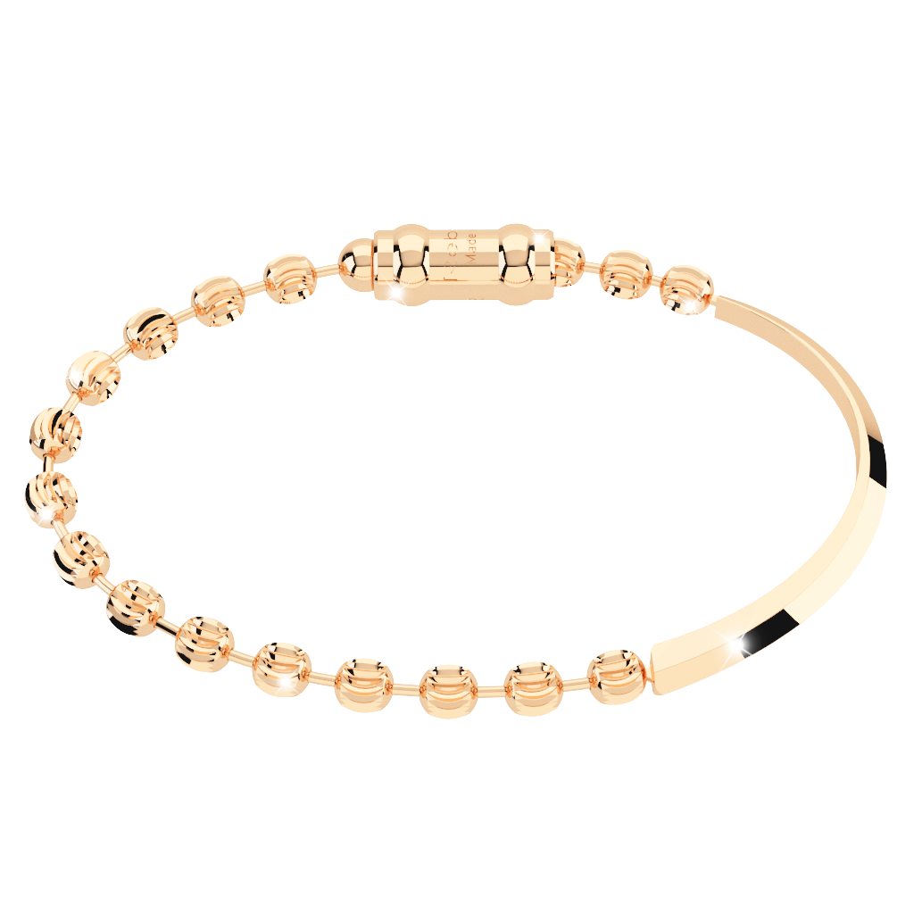 My World Yellow Gold Tone Half Bead Bracelet