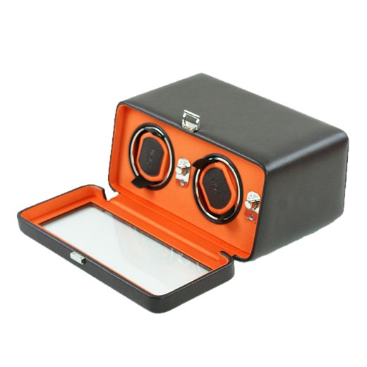 Wolf Designs Windsor Double Winder W/Cover In Orange