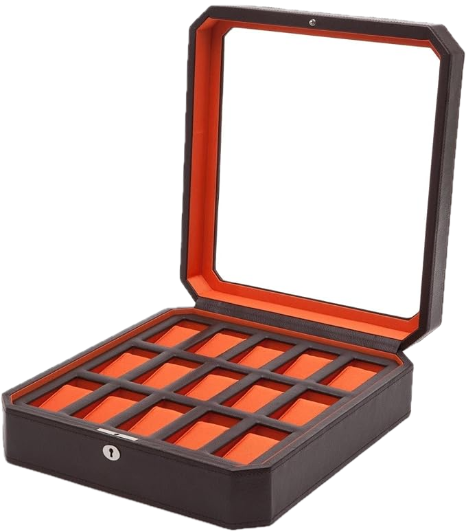 Wolf Design Windsor 15 Piece Watch Box In Orange