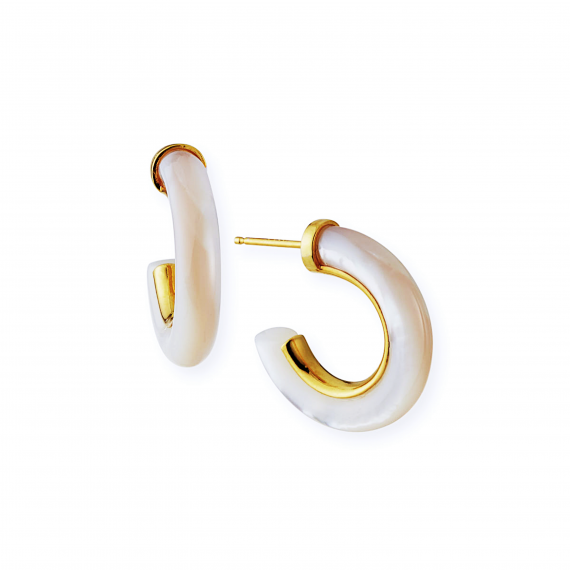 Stone Hoop Earrings