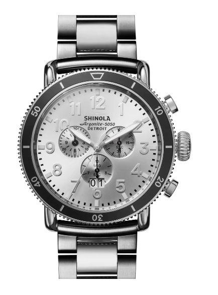 Runwell Sport 3 Eye Chronograph Steel Watch On Bracelet
