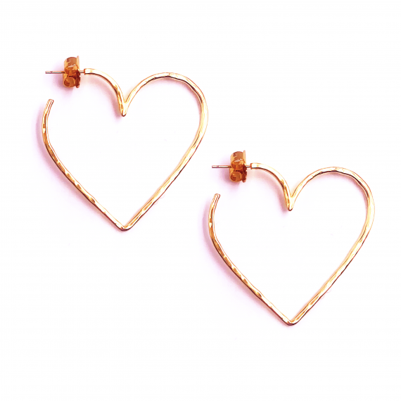 Heart Skinny Hoops