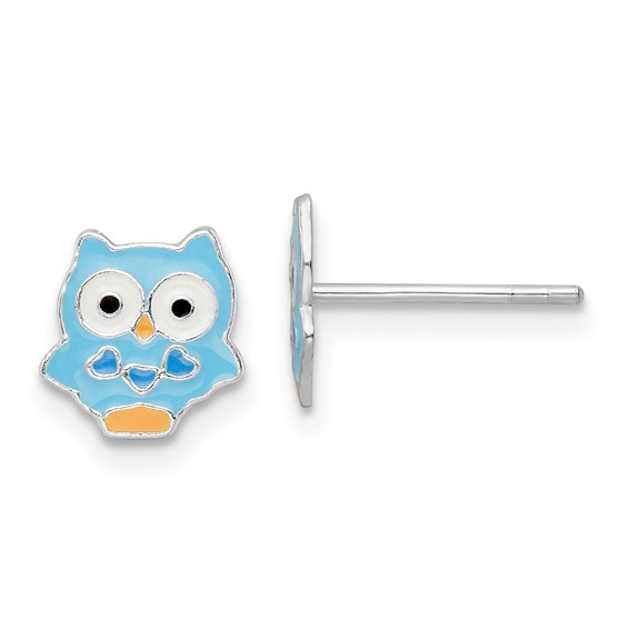 Kids Enamel Owl Earrings