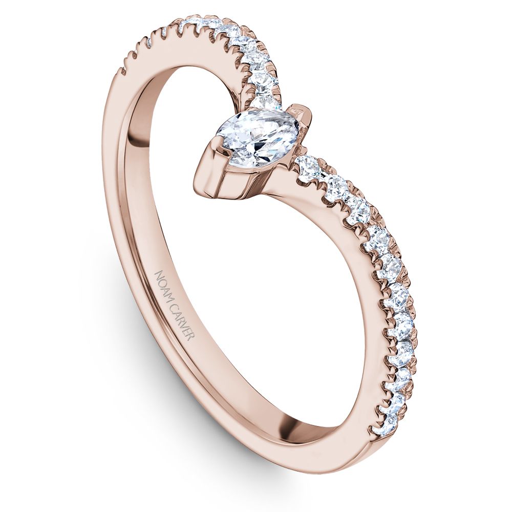 V-shape Wedding Band with Marquise