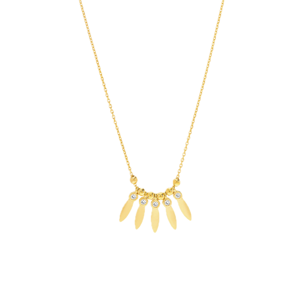 5 Leaf Center Station Necklace
