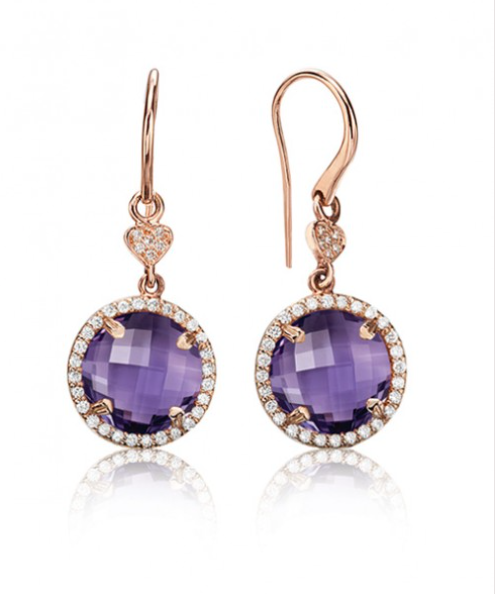 Round Amethyst Earrings