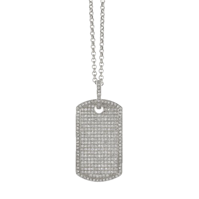 White Gold Dog Tag