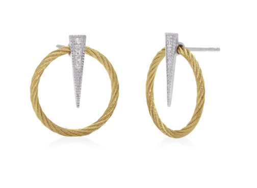 Cable Full Circle Spear Earrings