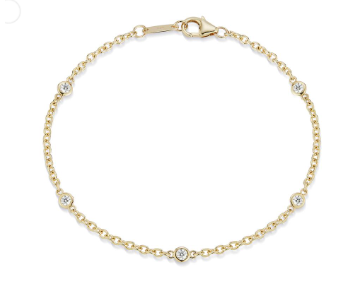 5 POLISHED BEZEL DIAMONDS BY THE YARD BRACELET