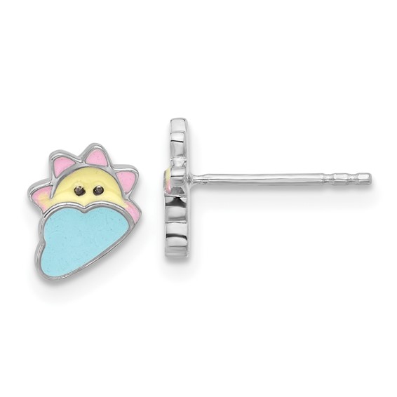 Children's Enamel Sun and Cloud Earrings