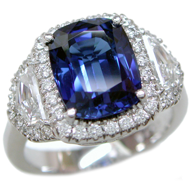 Sapphire and Diamond 3 Stone Ring