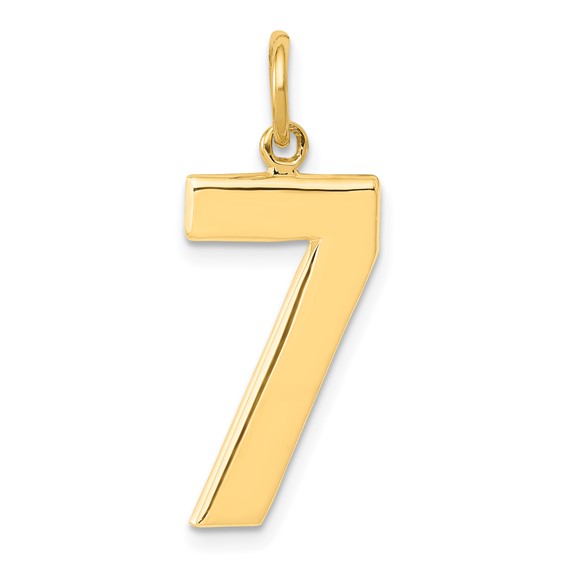 14k Large Polished Number 7 Charm