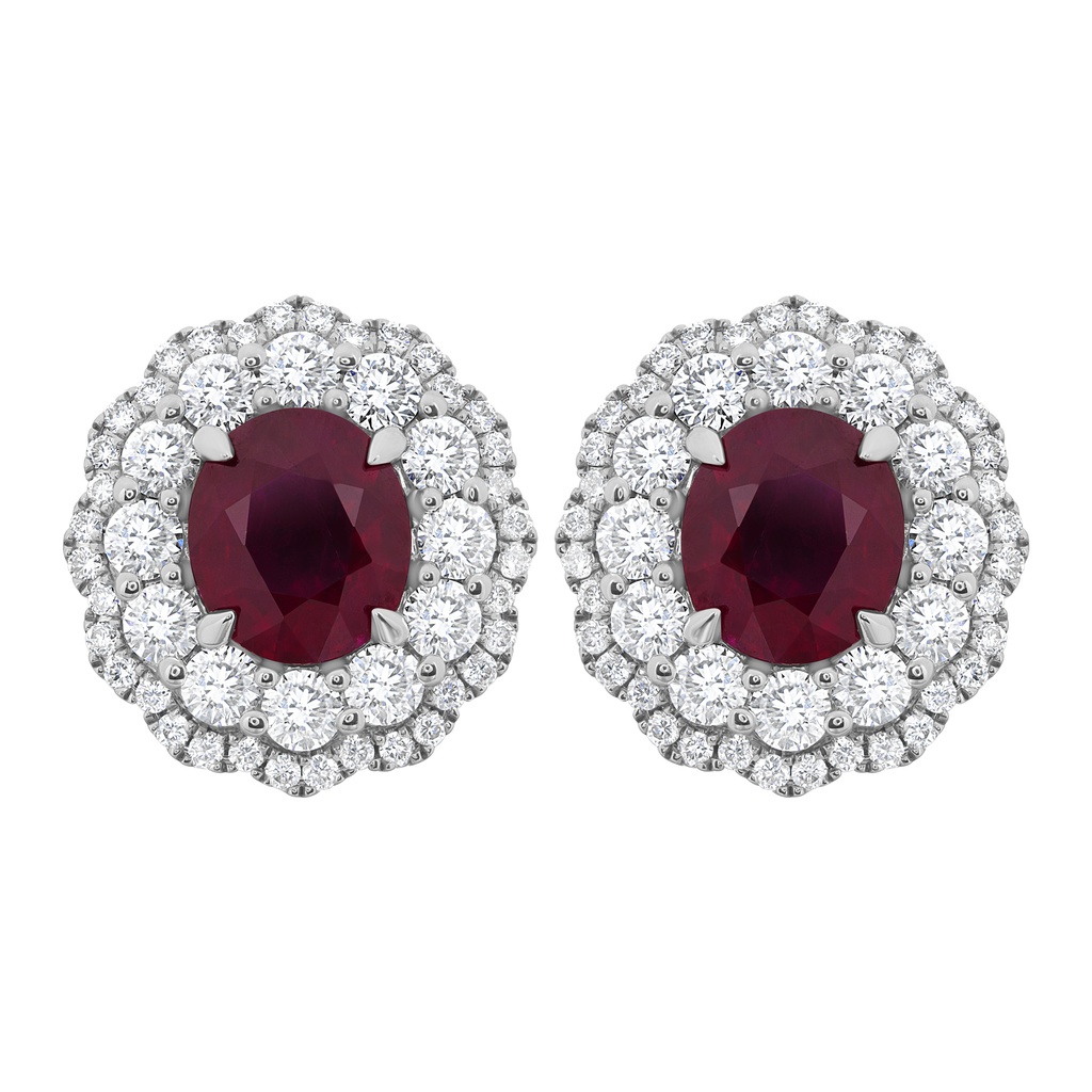 3.66Ct Ruby Earrings