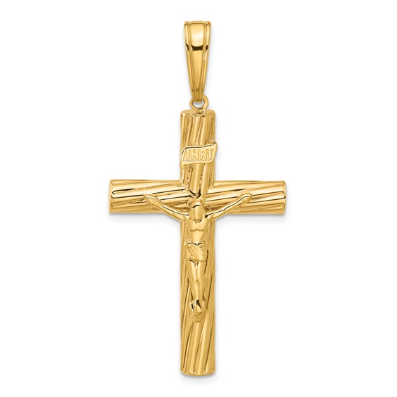 Polished Textured Crucifix Charm