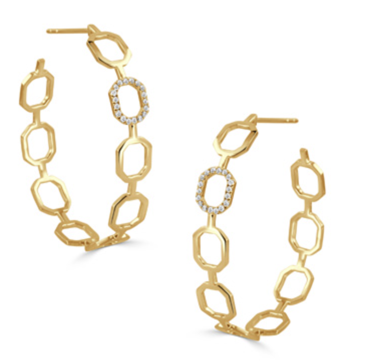 DIAMOND EARRING IN SATIN FINISH