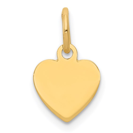 14k Plain .011 Gauge Engravable Heart Disc Charm