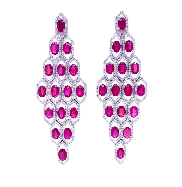 Passion Ruby & Diamond Long Earrings