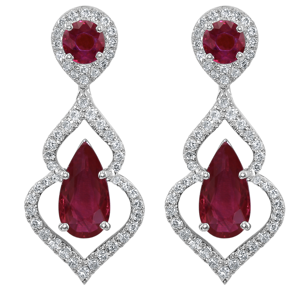 Gemstone and Diamond Dangle Earrings