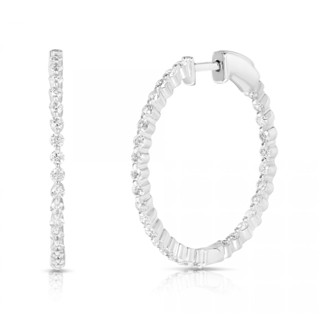 1 1/2 CT SHARED SINGLE PRONG HOOPS