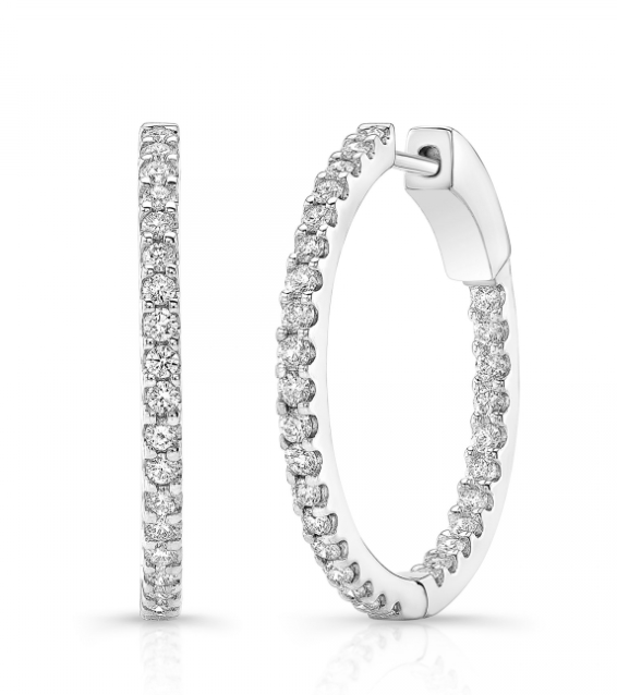 1 1/2 Ct PRONG SET OVAL HOOPS