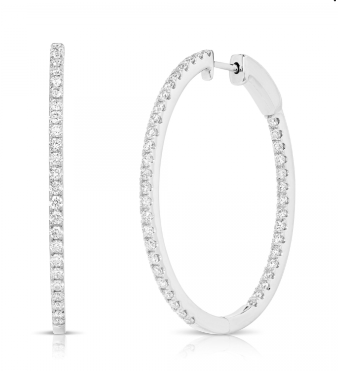 1 1/2Ct PRONG SET ROUND HOOPS