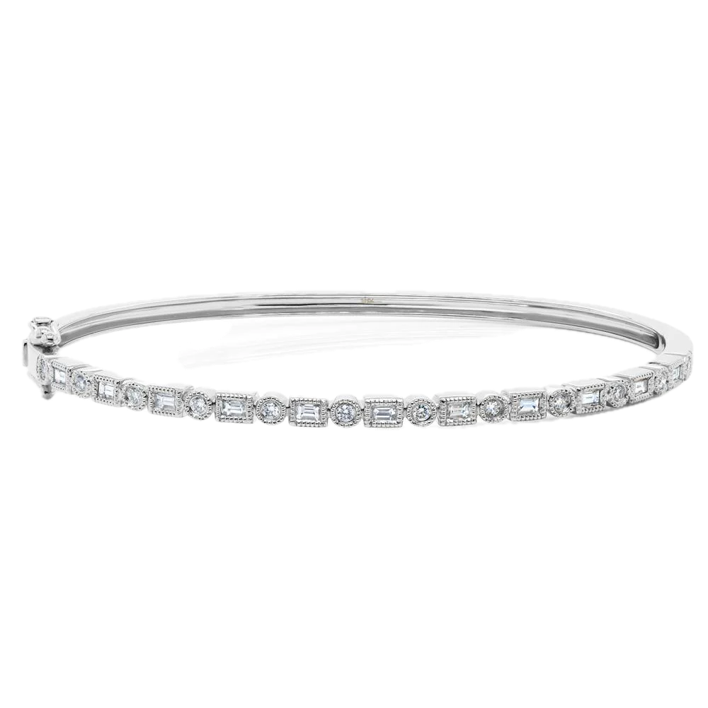 0.56Ct Diamond Baguette Bangle