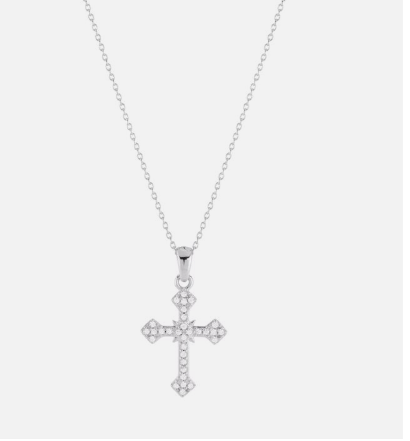 Judith necklace with cross with colored stones