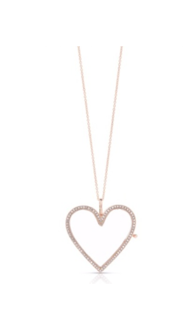 REVERSIBLE DIAMOND HEART LOCKET
