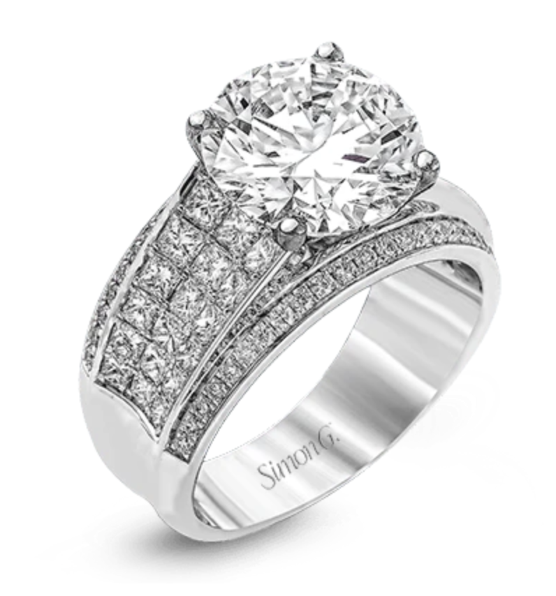 3 Row Invisible Set Engagement Ring