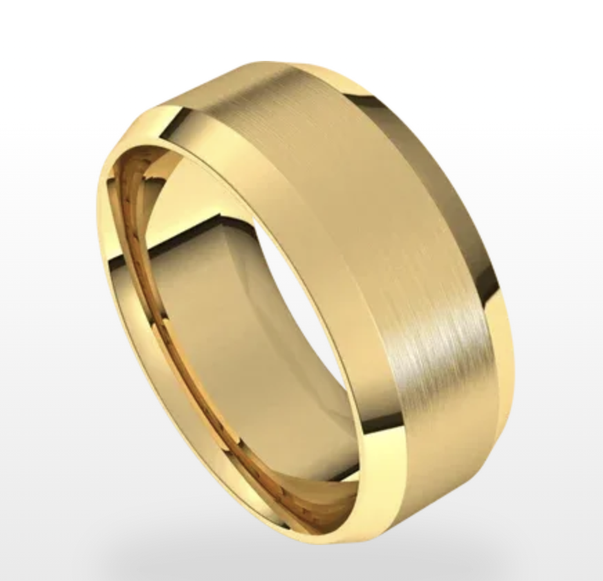 14K Yellow Lightweight Beveled Edge