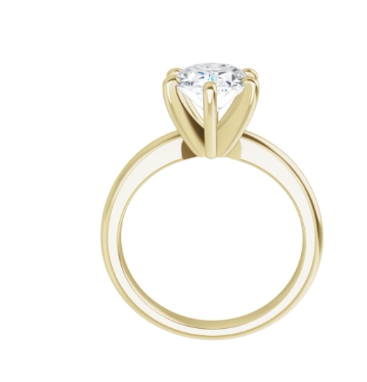18K Yellow 9x7 mm Oval Solitaire Engagement Ring Mounting
