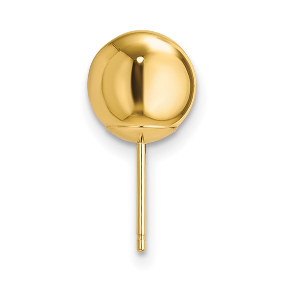 14ky 8mm Standard Weight Ball Post Earring Mounting
